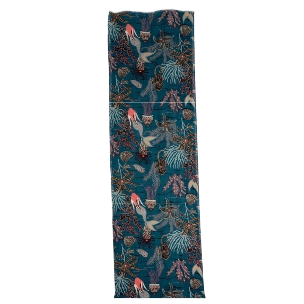 NWT Spartina Mystic Mermaid Scarf Linen Blend - Picture 6 of 6